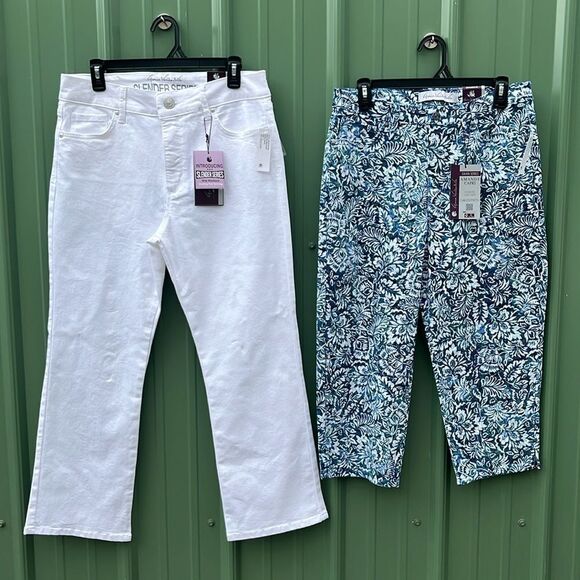 Tummy Sculpt Denim Ankle Boot Jeans & Capri 2-Pack Size 10 - Picture 1 of 16